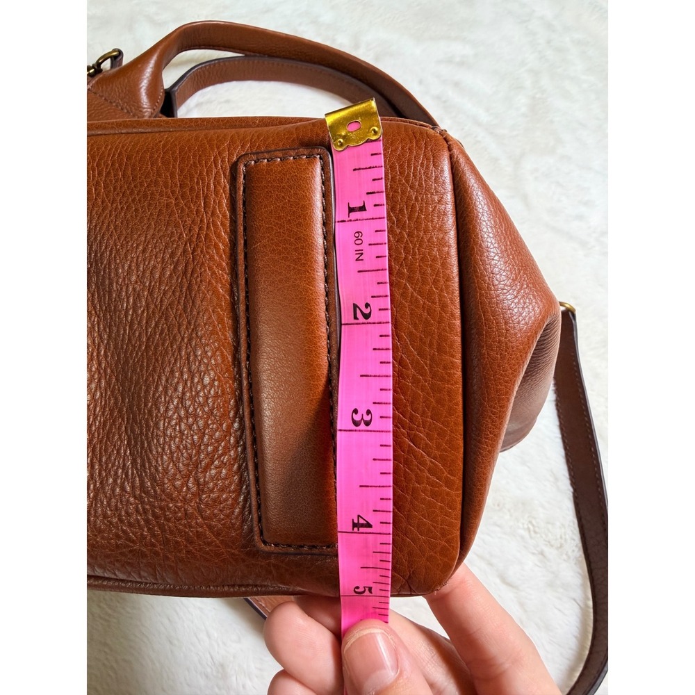 Fossil Emerson Medium Satchel Women Medium Brown Leather Shoulder Strap - Picture 13 of 14